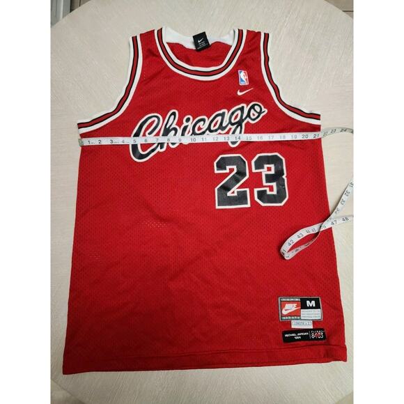 90's Vintage Nike Team NBA Chicago Bulls Jordan 23 Basketball Jersey Medium Red - Picture 7 of 12